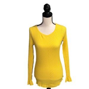 INC International concepts- Yellow long sleeve top